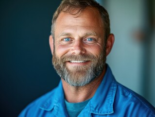 Smiling man with beard