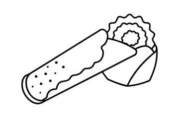 hand drawn illustration of a croissant
