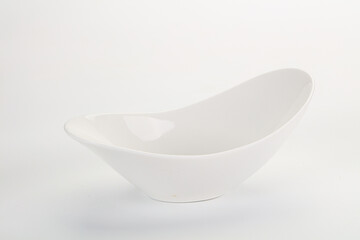 White ceramic empty bowl dishware
