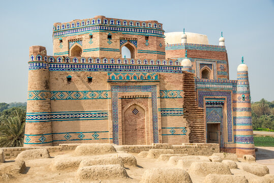 View at the Baha'al Halim and Nuriyas Tombs in Uch Sharif town - Pakistan