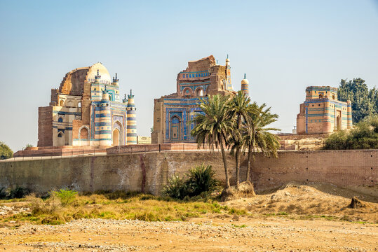 View  at the Tombs in Uch Sharif town in Pakistan
