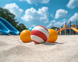 Obraz premium Playground Balls in Sand.