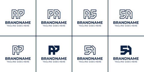 Letters AP PA AS SA Monogram Logo Set, suitable for any business