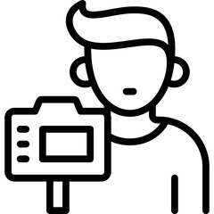 vlog icon illustration design with outline