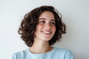 Smiling woman looking away