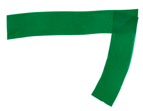 Isolated green corner figure made from electrical tape on white background