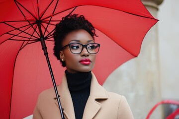 Modern woman with umbrella