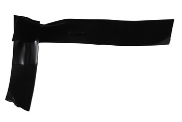 Isolated black corner figure made from electrical tape on white background