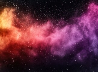 Obraz premium Vibrant Cosmic Cloud in Space Filled with Stars and Colorful Nebula in Shades of Orange, Purple, Pink, and Black for Stunning Astrophotography Art