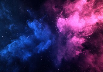 Obraz premium Vibrant cosmic clouds in deep space, showcasing shades of blue and pink, creating a stunning visual of stellar beauty and infinite possibilities in the universe.