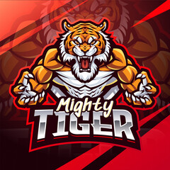 mighty tiger mascot vector logo