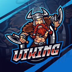 Viking mascot logo vector illustration