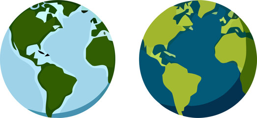 Two Views of Earth: Atlantic and Pacific Hemispheres Globe Illustrations: Comparing Atlantic and Pacific Oceans © Abid