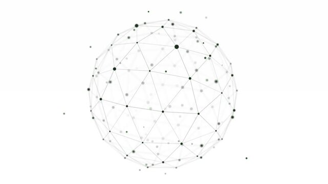 Futuristic digital sphere from dots and lines. Network connection structure. Big data visualization. 3D rendering.	
