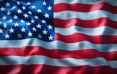 Obraz premium American flag is waving in the wind 