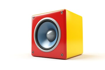 Colorful Cube Speaker on White Background. Possible use for presentations