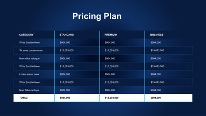 Pricing Plans for Software Basic Business and Premium Options