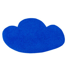 Isolated paper cut blue cloud on white background