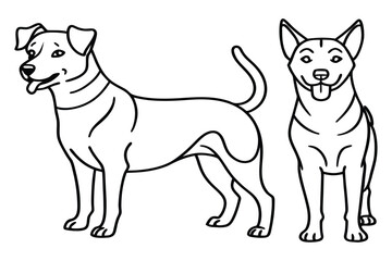 dog line art vector set