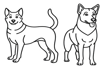 dog line art vector set