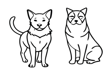 dog line art vector set