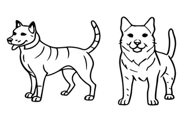 dog line art vector set