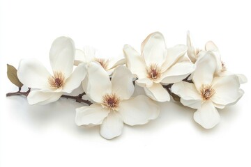 Obraz premium Beautiful white magnolia flowers displayed on a clean white background