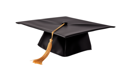 Black Graduation Cap with Tassel Academic Achievement Symbol