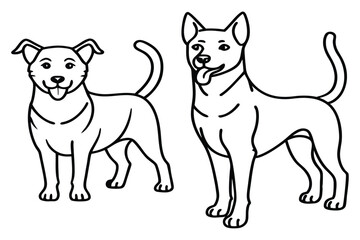 Fototapeta premium dog line art vector set
