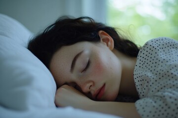 Woman asleep on a pillow