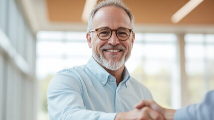 Man shakes hand in agreement