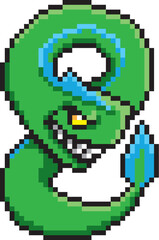 ゲーム風ドット絵　ウツボ風モンスター