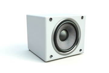 Obraz premium White speaker box on white background suitable for audio or music promotion needs