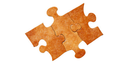 Fototapeta premium Orange Textured Puzzle Piece with a Rough Surface Isolated on White background