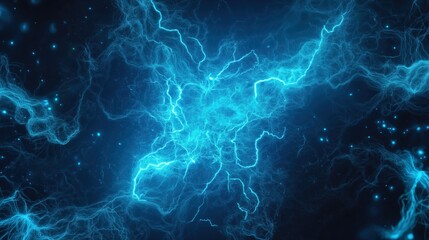 an electrifying blue energy field with lightning-like patterns. This image exudes a sense of power and dynamism