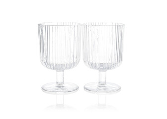 Two empty clean glasses isolated on white