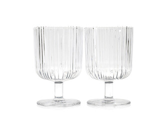 Two empty clean glasses isolated on white