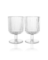 Two empty clean glasses isolated on white