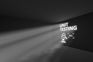 UNIT TESTING rays volume light concept 3d illustration
