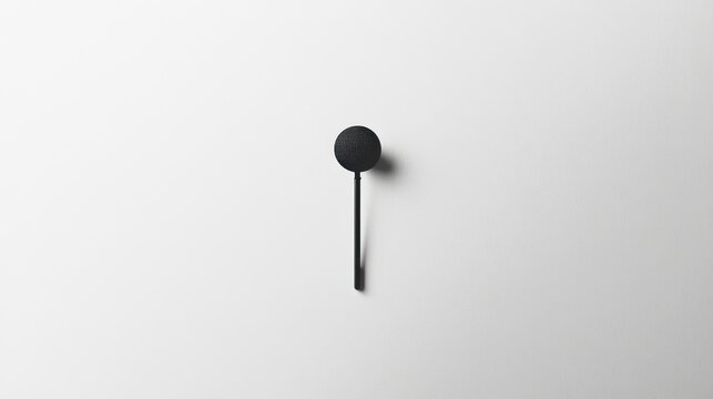 Minimalist black wall hook on white background