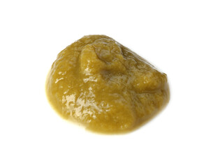 Baby food. Tasty puree on white background