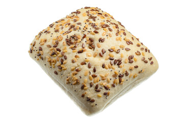 Multigrain Bread Roll Isolated on White