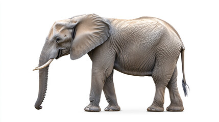 Obraz premium Side view of an elephant standing on four legs, transparent background