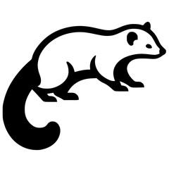 Silhouette of a ferret