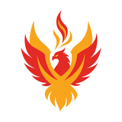 Fototapeta premium wings of fire Mascot logo