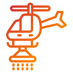 Firefighter Helicopter Icon Style