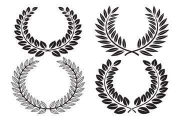 Obraz premium Laurel Wreath Vector Set - Classic Award and Achievement Symbols