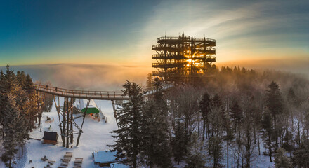 Panorama wieży widokowej w Krynicy. © Jacek