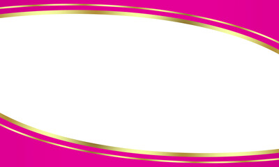 Abstract pink gold luxury curved line frame as cover decoration isolated on white background