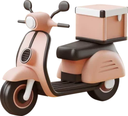 Fototapete Rund 3d, delivery, shipping, transport, service, commercial, motorcycle, online, location, 3D motorcycle, 3D delivery, 3D image, scooter, transport, transportation, distribution, speed, delivery man © 유미 전